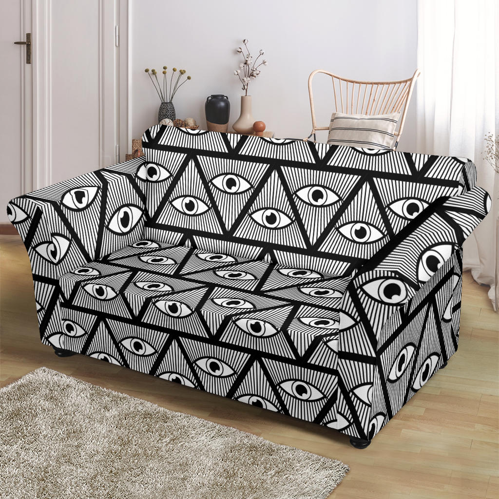 Third Eye Pattern Print Design LKS304 Loveseat Couch Slipcover