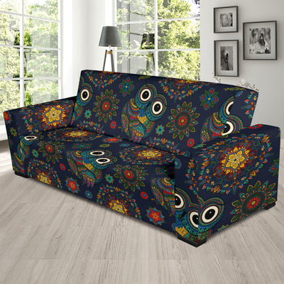 Owl Boho Style Pattern Print Design A04 Sofa Slipcover