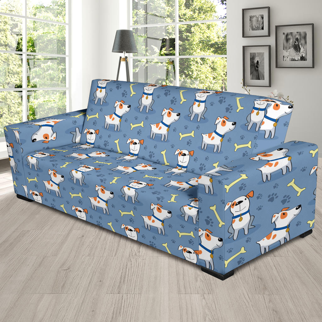 Bull Terriers Pattern Print Design 04 Sofa Slipcover
