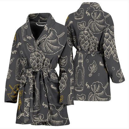 Hope Pattern Print Design 01 Women Bathrobe