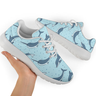 Narwhal Dolphin Print Athletic Shoes