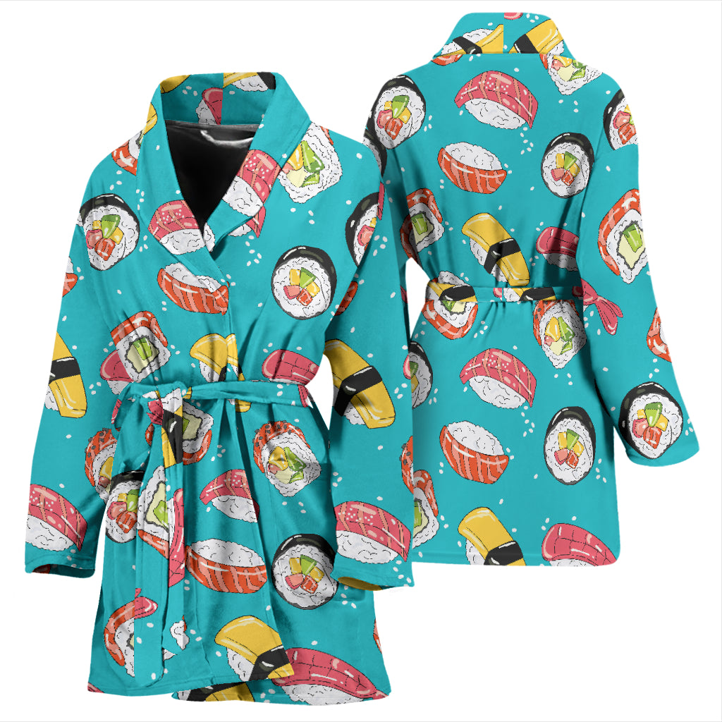 Sushi Print Design LKS305 Women Bathrobe