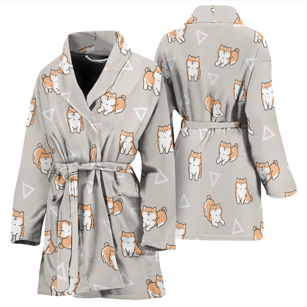 Shiba Inu Print Design LKS307 Women Bathrobe