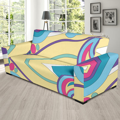 Funky Retro Pattern Print Design A01 Sofa Slipcover