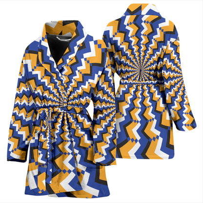 Optical illusion Pattern Print Design A01 Women Bathrobe