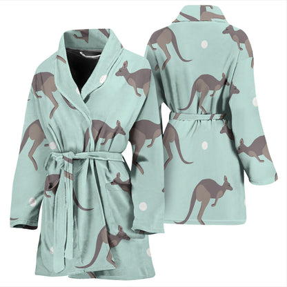 Kangaroos Pattern Print Design 04 Women Bathrobe