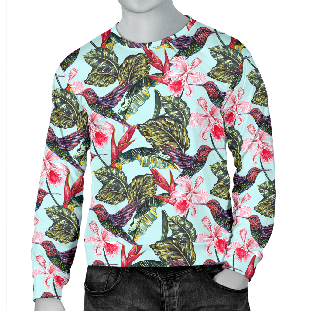 Hummingbird Cute Themed Print Men Long Sleeve Sweatshirt