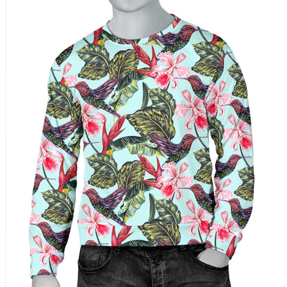 Hummingbird Cute Themed Print Men Long Sleeve Sweatshirt