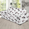 Boston Terrier Pattern Print Design 03 Sofa Slipcover