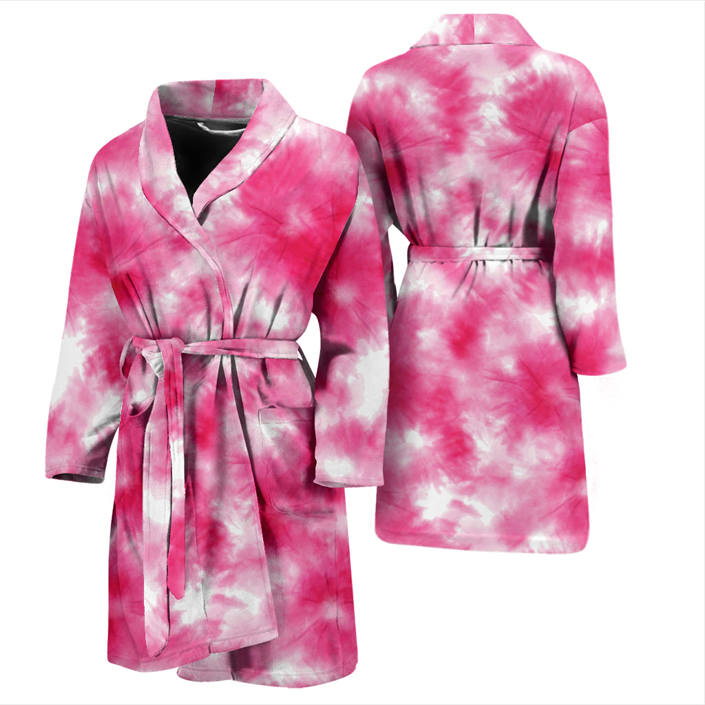 Tie Dye Pink Print Design LKS304 Men Bathrobe