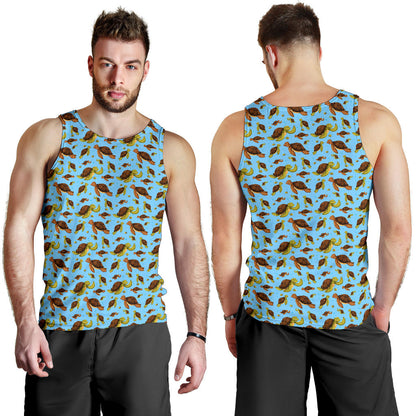 Hello Sea Turtle Print Pattern Men Tank Top
