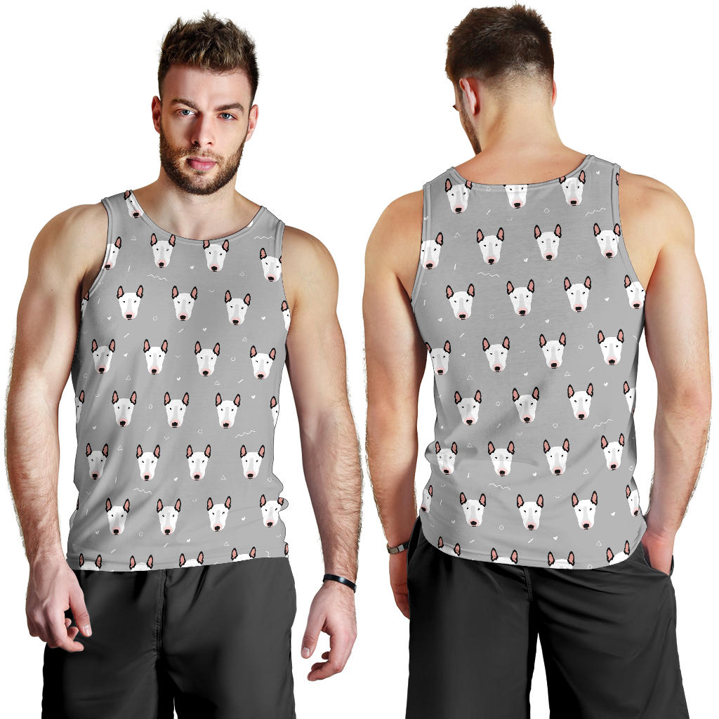 Bull Terrier Head Print Pattern Men Tank Top