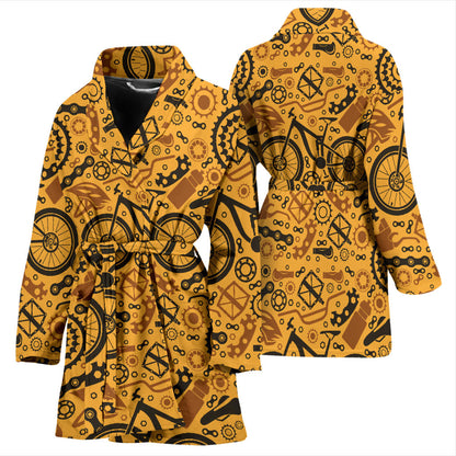 Mountain bike Pattern Print Design 03 Women Bathrobe