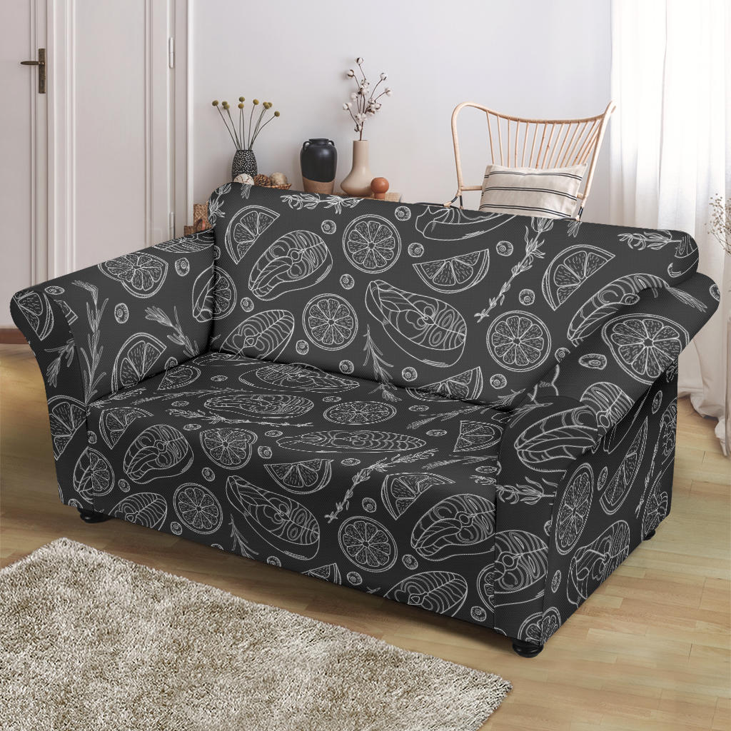 Steak Print Design LKS301 Loveseat Couch Slipcover