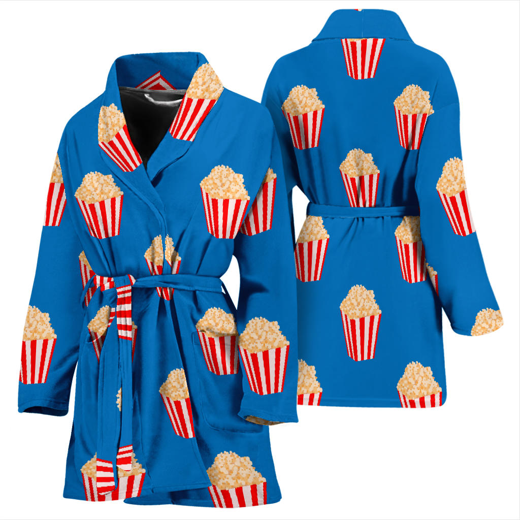 Popcorn Pattern Print Design A04 Women Bathrobe
