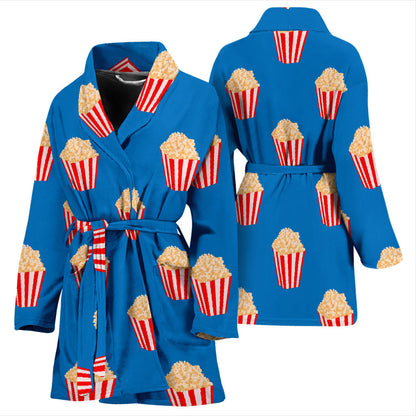 Popcorn Pattern Print Design A04 Women Bathrobe