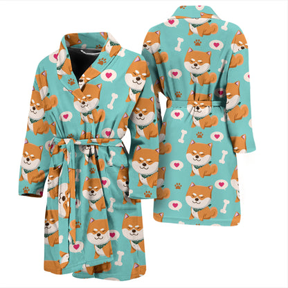 Shiba Inu Print Design LKS3013 Men Bathrobe