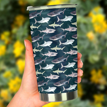 Shark Pattern Print Tumbler