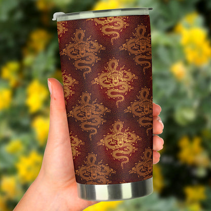 Chinese Dragons Gold Design Tumbler