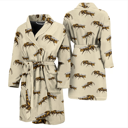 Bee Print Design LKS306 Men Bathrobe