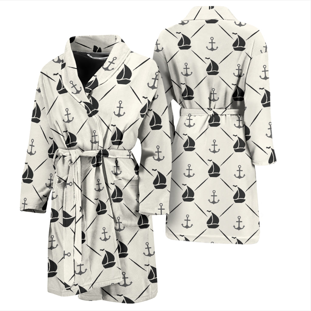 Sailboat Print Design LKS302 Men Bathrobe
