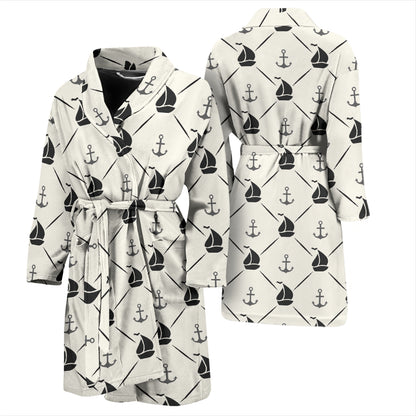 Sailboat Print Design LKS302 Men Bathrobe