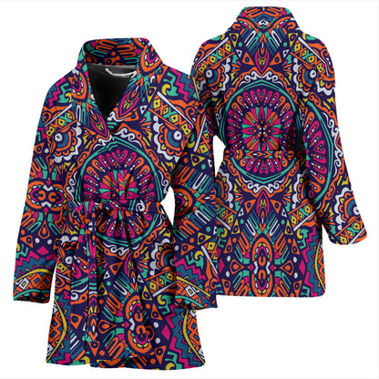 Boho Pattern Print Design 06 Women Bathrobe
