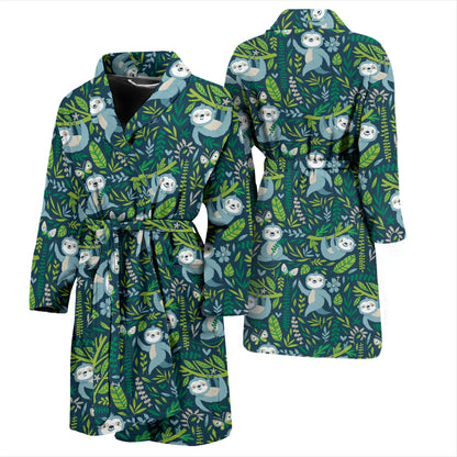 Sloth Print Design LKS304 Men Bathrobe