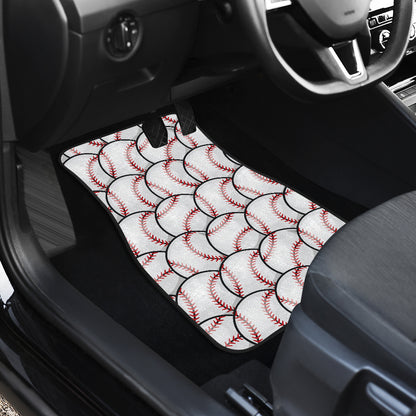 Baseball Pattern Car Floor Mats Front Back