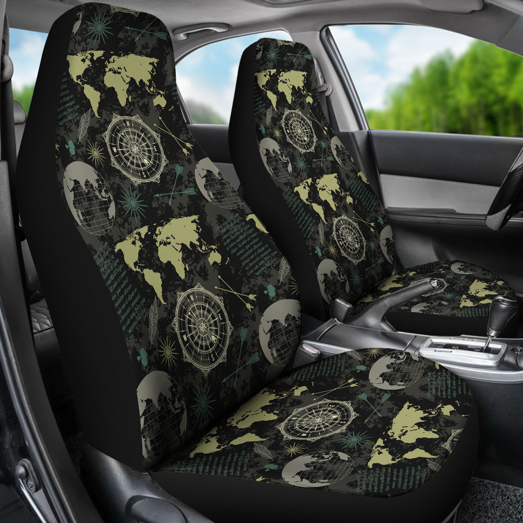 World Map Print Design LKS303 Car Seat Covers