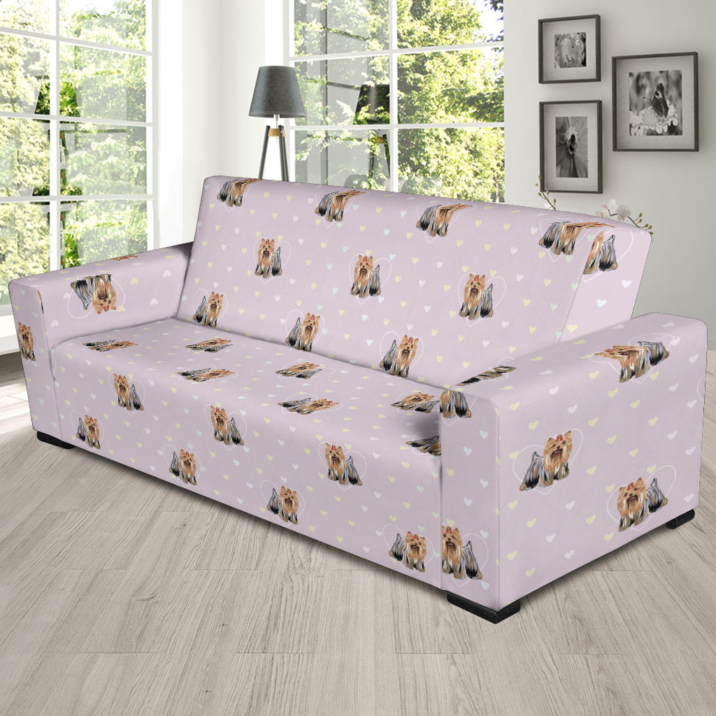 Yorkshire Terriers Print Design LKS302 Sofa Slipcover