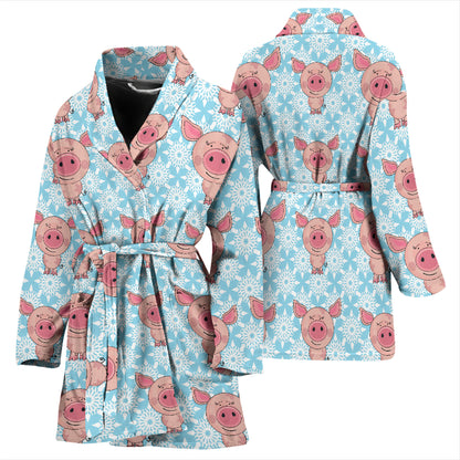 Pig Print Design LKS402 Women Bathrobe