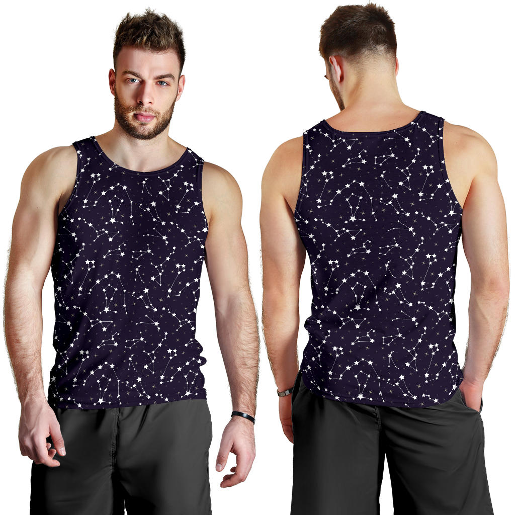 Zodiac Star Pattern Design Print Men Tank Top