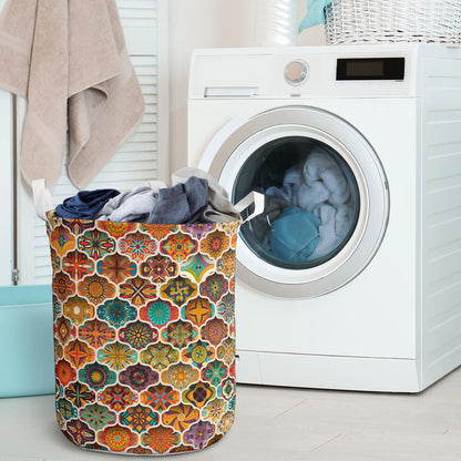 Mandala Mosaic Themed Design Print Laundry Basket
