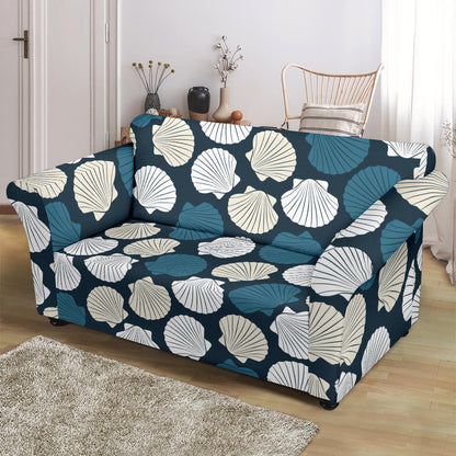 Seashell Print Design LKS3013 Loveseat Couch Slipcover