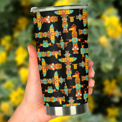 Totem Pole Cartoon Print Tumbler