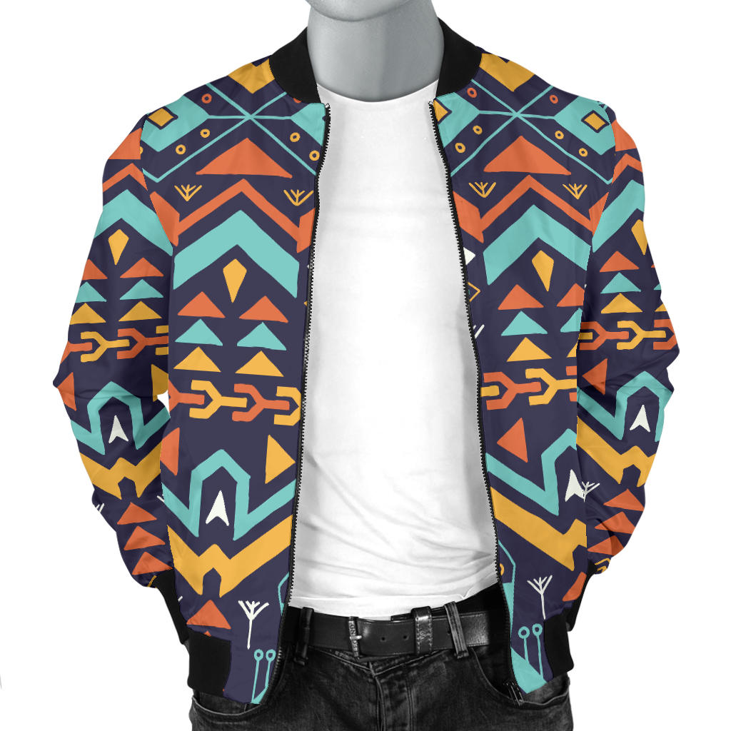 Aztec Style Print Pattern Men Bomber Jacket