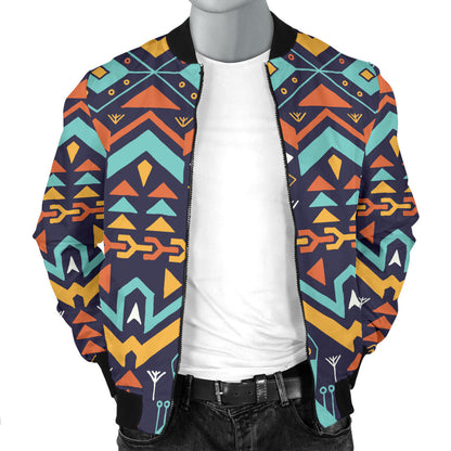 Aztec Style Print Pattern Men Bomber Jacket
