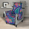 Paisley Colorful Pattern Print Design A02 Armchair Cover Protector