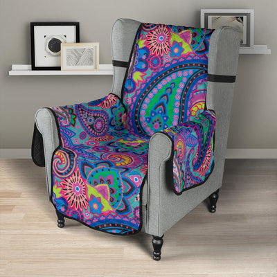 Paisley Colorful Pattern Print Design A02 Armchair Cover Protector