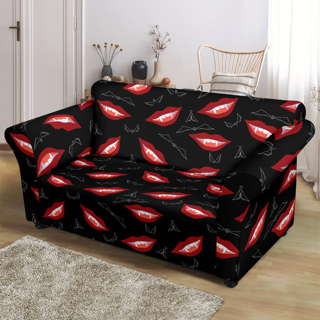 Vampire Lips Print Design LKS301 Loveseat Couch Slipcover