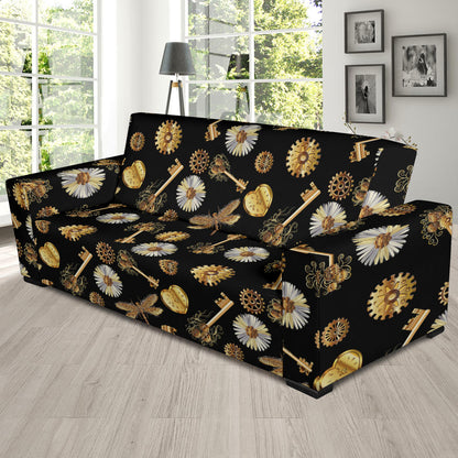 Steampunk Key Dragonfly Print Design LKS303 Sofa Slipcover