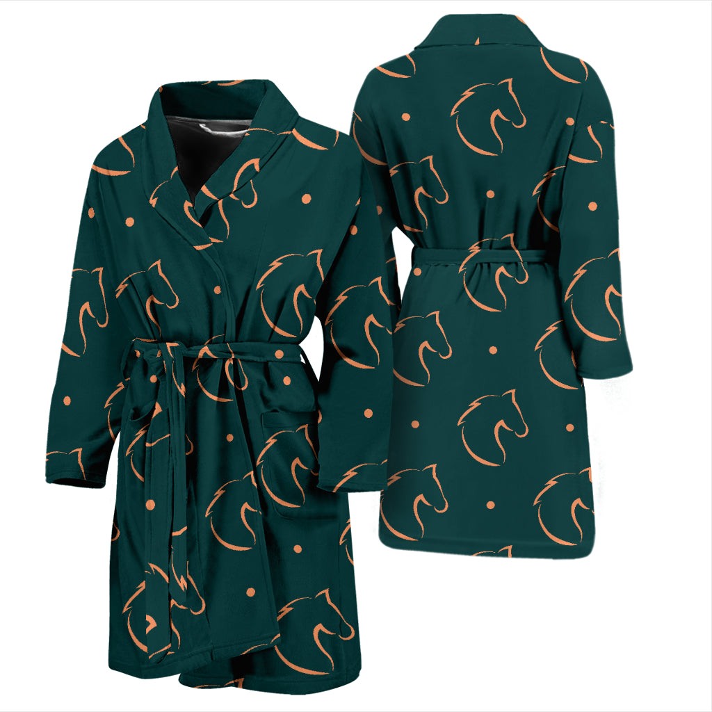Horse Head Print Design LKS302 Men Bathrobe