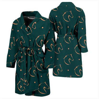 Horse Head Print Design LKS302 Men Bathrobe