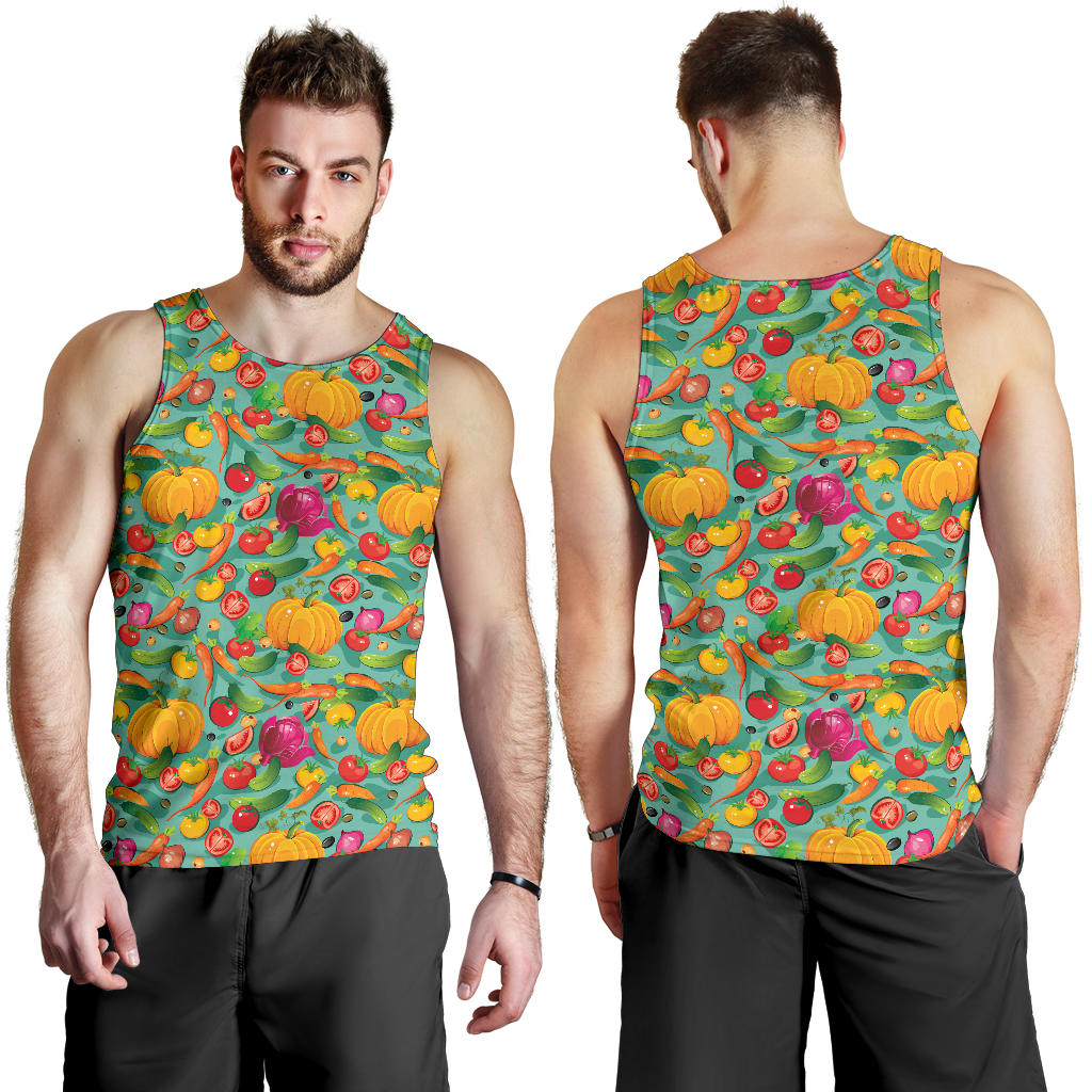 Vegan Colorful Themed Design Print Men Tank Top