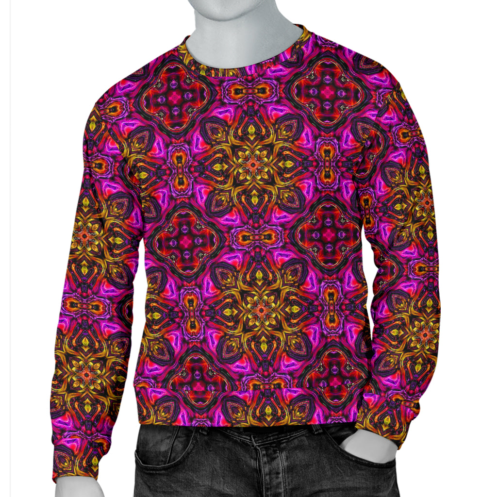kaleidoscope Abstract Print Design Men Long Sleeve Sweatshirt
