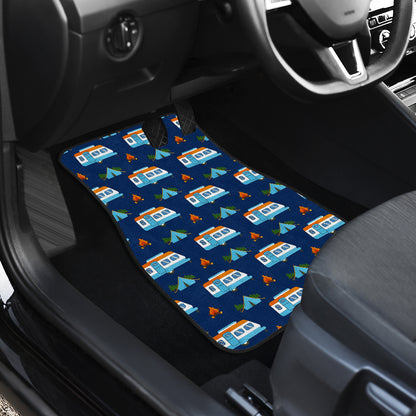 Camper Pattern Camping Themed No 3 Print Car Floor Mats Front Back