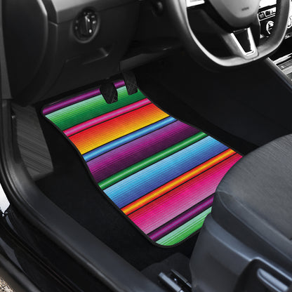 Mexican Blanket Colorful Print Pattern Car Floor Mats Front Back