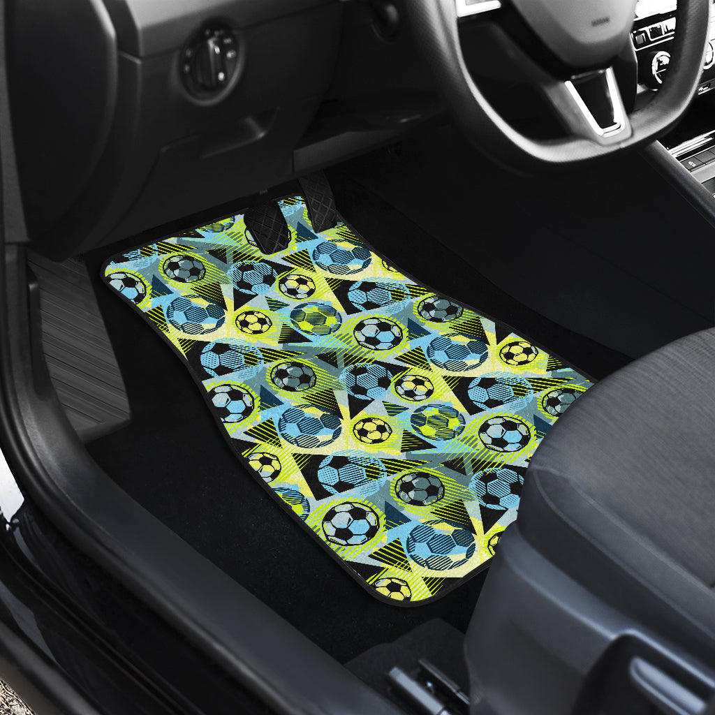 Soccer Ball Themed Print Design Car Floor Mats Front Back