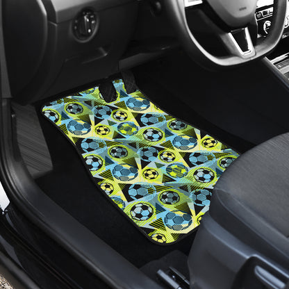 Soccer Ball Themed Print Design Car Floor Mats Front Back